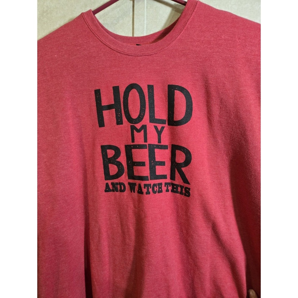 Hold My Beer and Watch This Graphic Red Sweatshirts Size XXL Funny